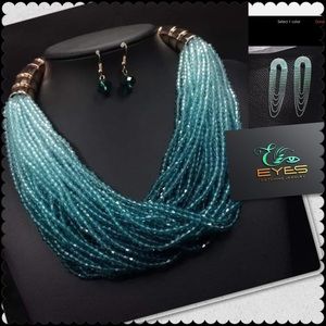 Green Beaded Necklace Set